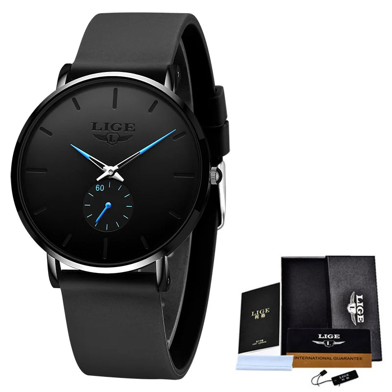LIGE 2023 New Fashion Sports Mens Watches Top Brand Luxury Waterproof Simple Ultra-Thin Watch Men Quartz Clock Relogio Masculino