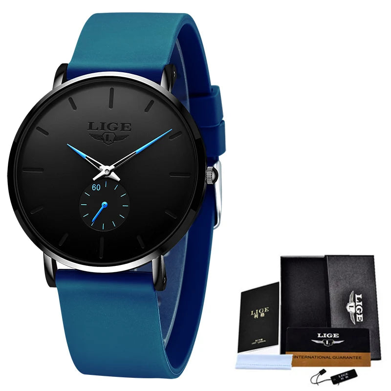LIGE 2023 New Fashion Sports Mens Watches Top Brand Luxury Waterproof Simple Ultra-Thin Watch Men Quartz Clock Relogio Masculino