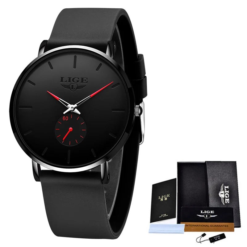 LIGE 2023 New Fashion Sports Mens Watches Top Brand Luxury Waterproof Simple Ultra-Thin Watch Men Quartz Clock Relogio Masculino
