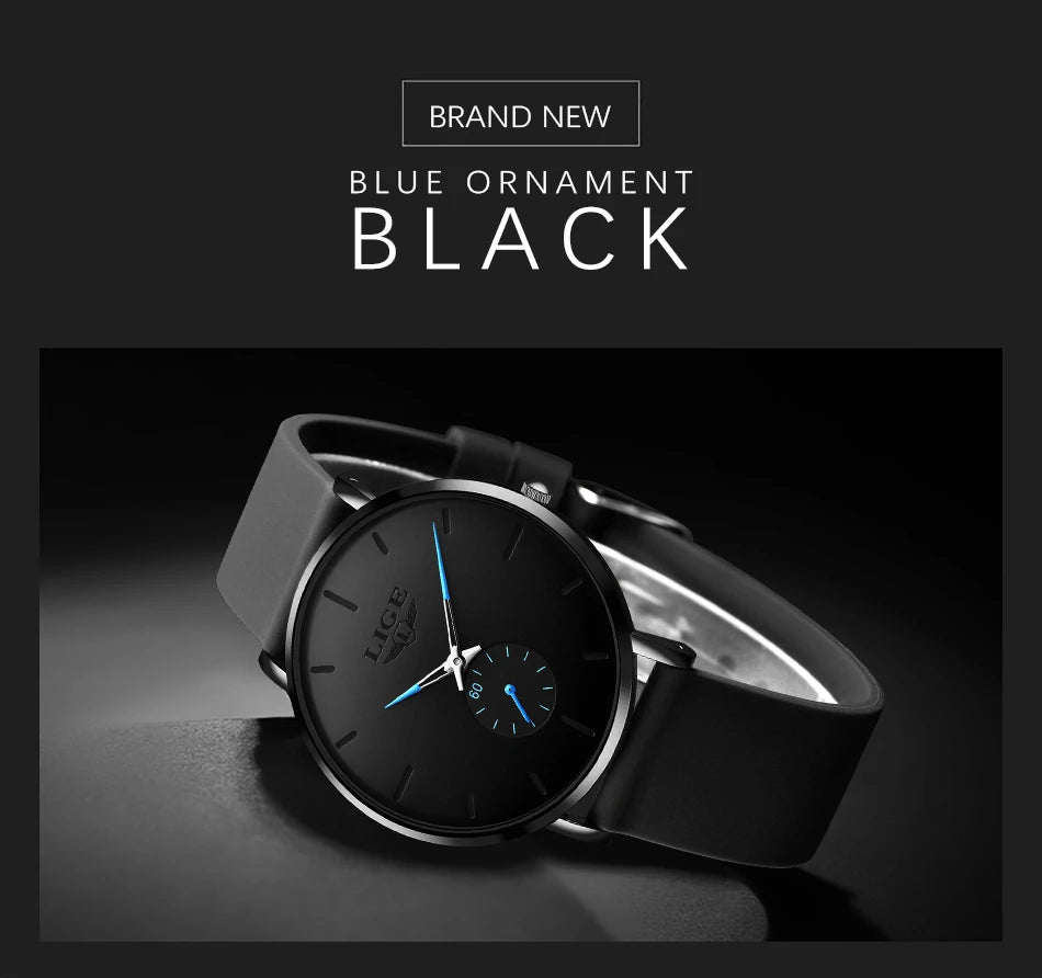 LIGE 2023 New Fashion Sports Mens Watches Top Brand Luxury Waterproof Simple Ultra-Thin Watch Men Quartz Clock Relogio Masculino