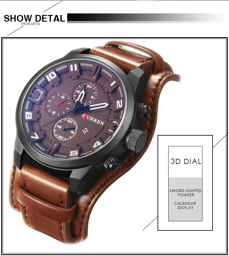 CURREN Men's Watches Top Brand Luxury Fashion&Casual Business Quartz Watch Date Waterproof Wristwatch Relogio Masculino