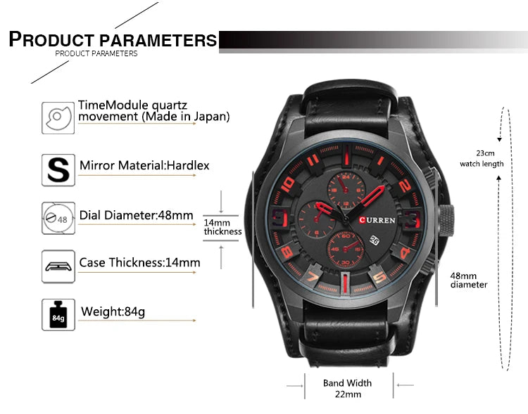 CURREN Men's Watches Top Brand Luxury Fashion&Casual Business Quartz Watch Date Waterproof Wristwatch Relogio Masculino
