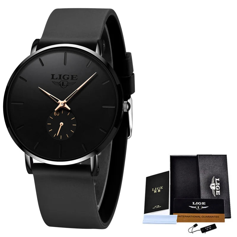 LIGE 2023 New Fashion Sports Mens Watches Top Brand Luxury Waterproof Simple Ultra-Thin Watch Men Quartz Clock Relogio Masculino