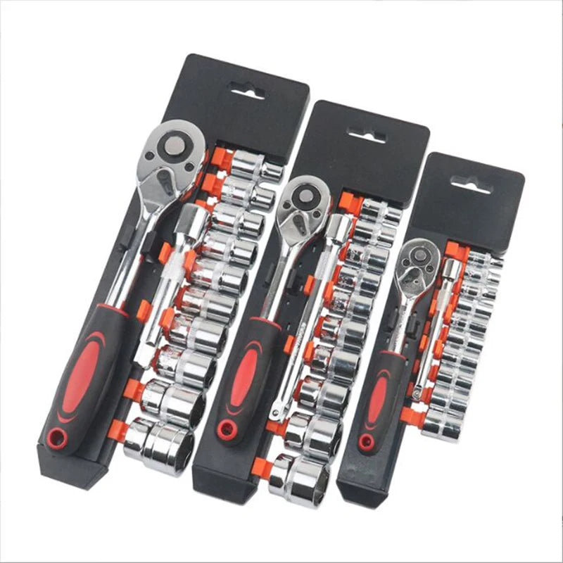 1/4'' 3/8'' 1/2'' Socket Wrench Set Extension Rod Multi-function Ratchet Spanner Set Car Motorcycle Repair Hand Tool Set