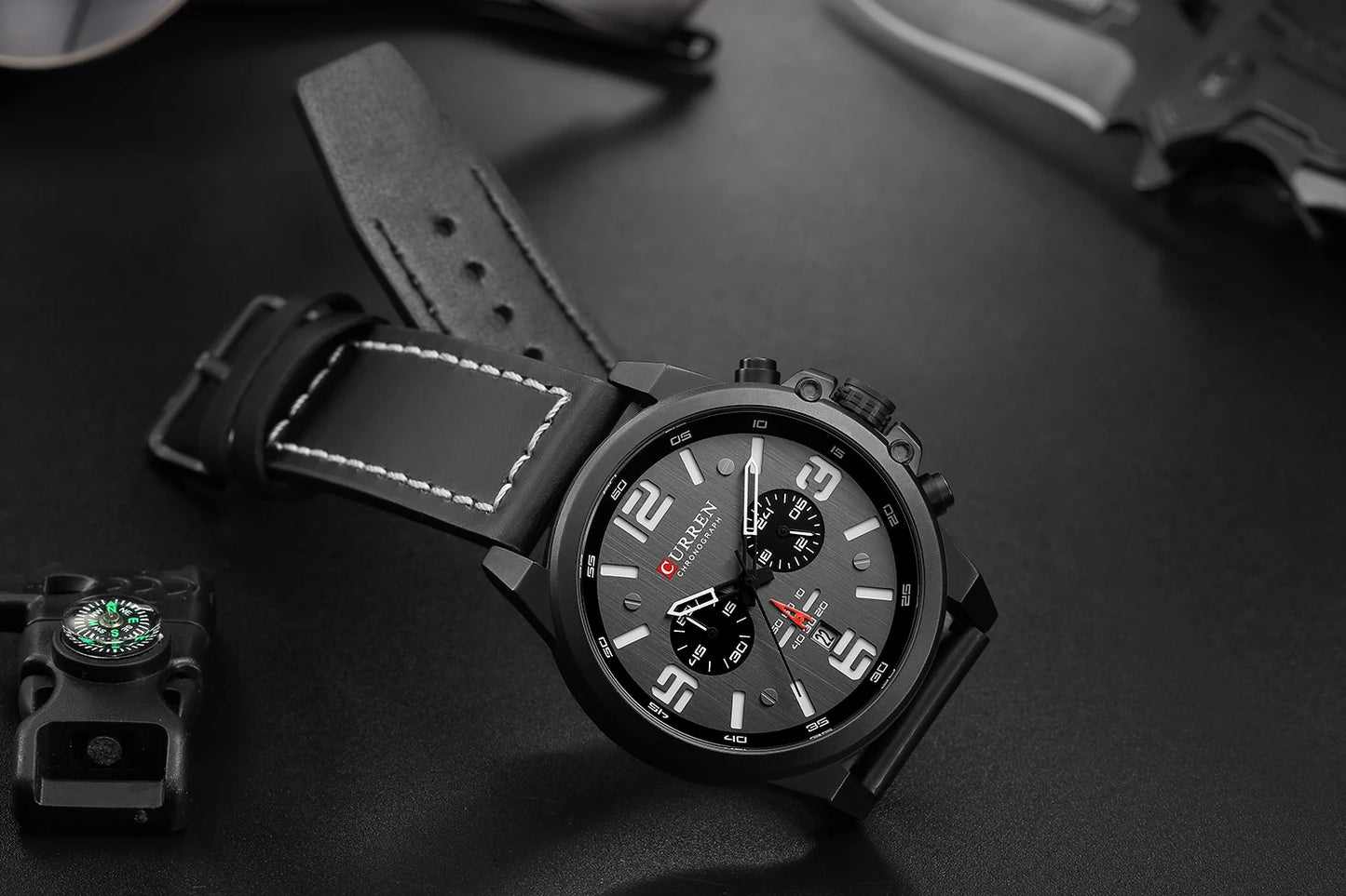 Curren 8314 Men Watch Business Leather Quartz Waterproof Six Needle Date Casual Fashion Luxury Relogio Masculino