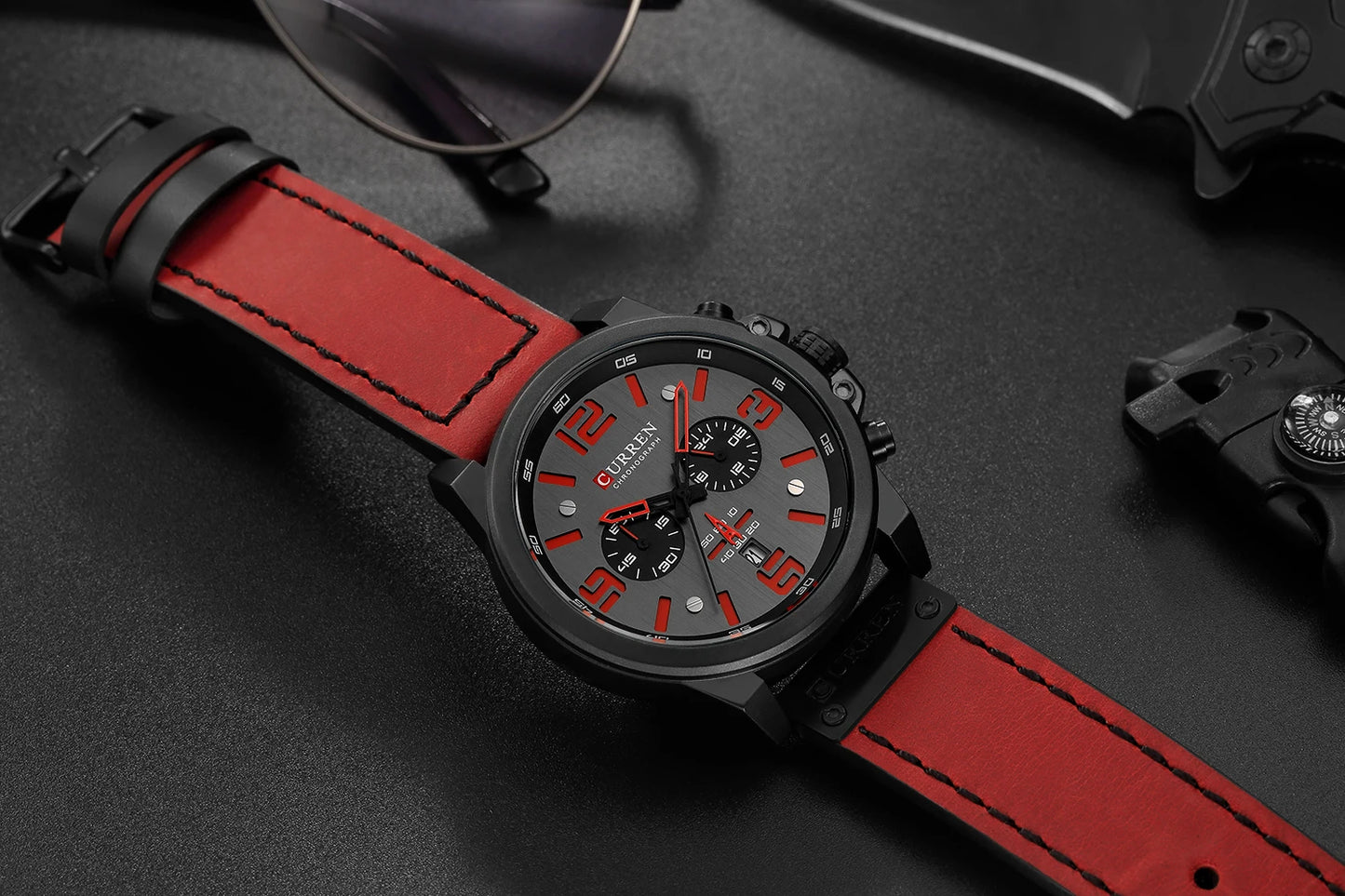 Curren 8314 Men Watch Business Leather Quartz Waterproof Six Needle Date Casual Fashion Luxury Relogio Masculino