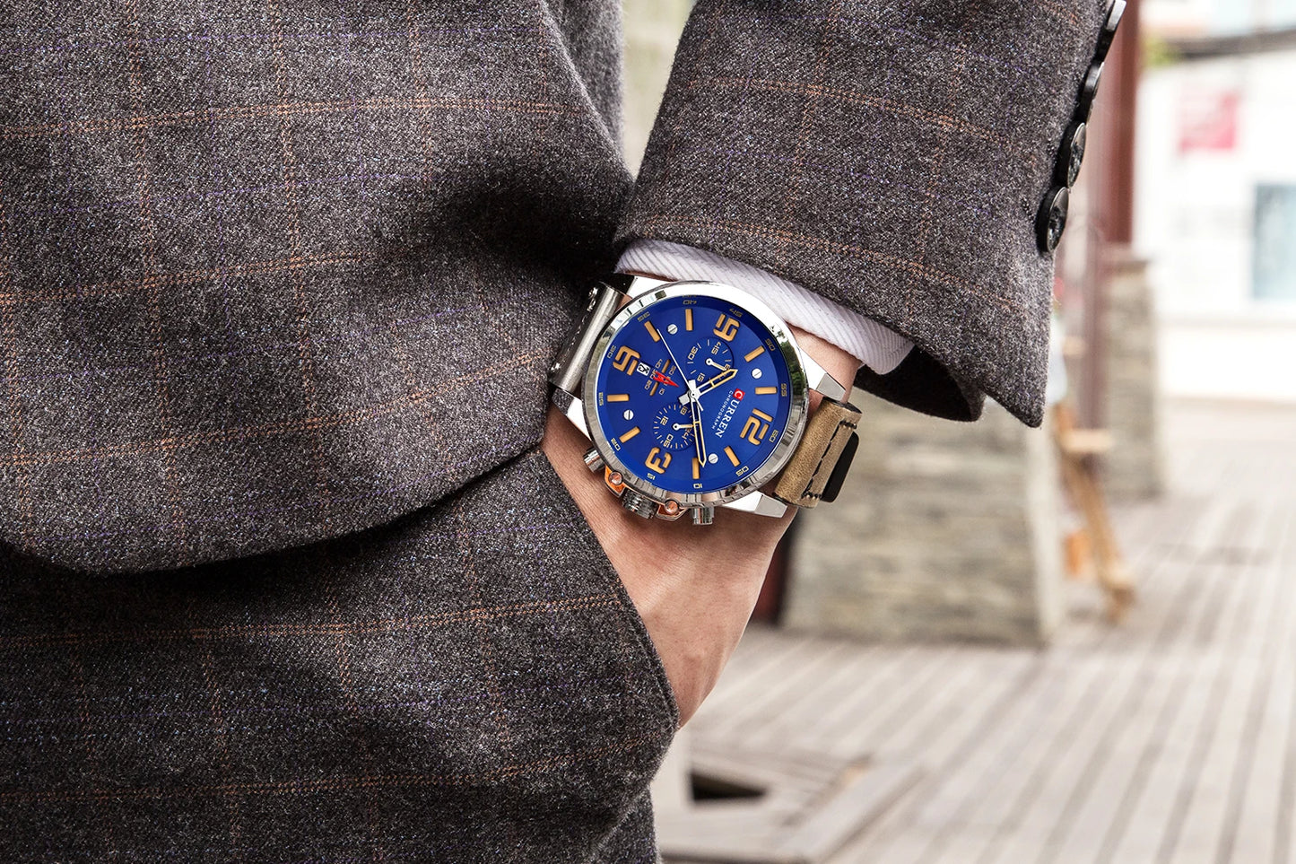 Curren 8314 Men Watch Business Leather Quartz Waterproof Six Needle Date Casual Fashion Luxury Relogio Masculino