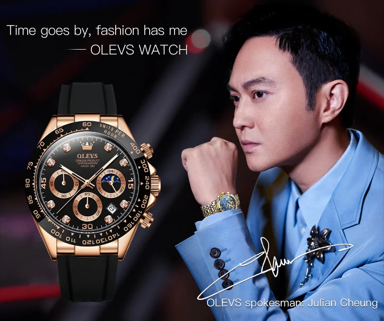 OLEVS Luxury Men Watch Quartz Man Watches Waterproof Luminous Top Brand Watch for Men Date Chronograph Sport Wristwatch