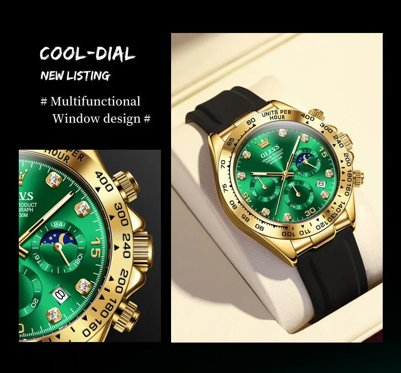 OLEVS Luxury Men Watch Quartz Man Watches Waterproof Luminous Top Brand Watch for Men Date Chronograph Sport Wristwatch