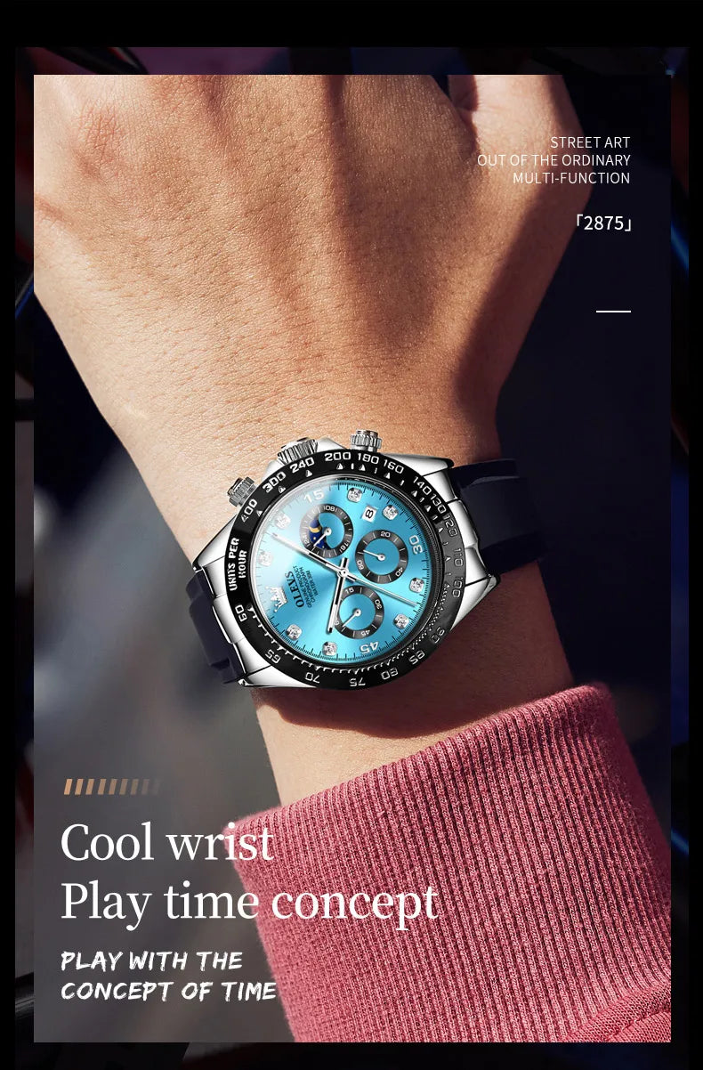 OLEVS Luxury Men Watch Quartz Man Watches Waterproof Luminous Top Brand Watch for Men Date Chronograph Sport Wristwatch