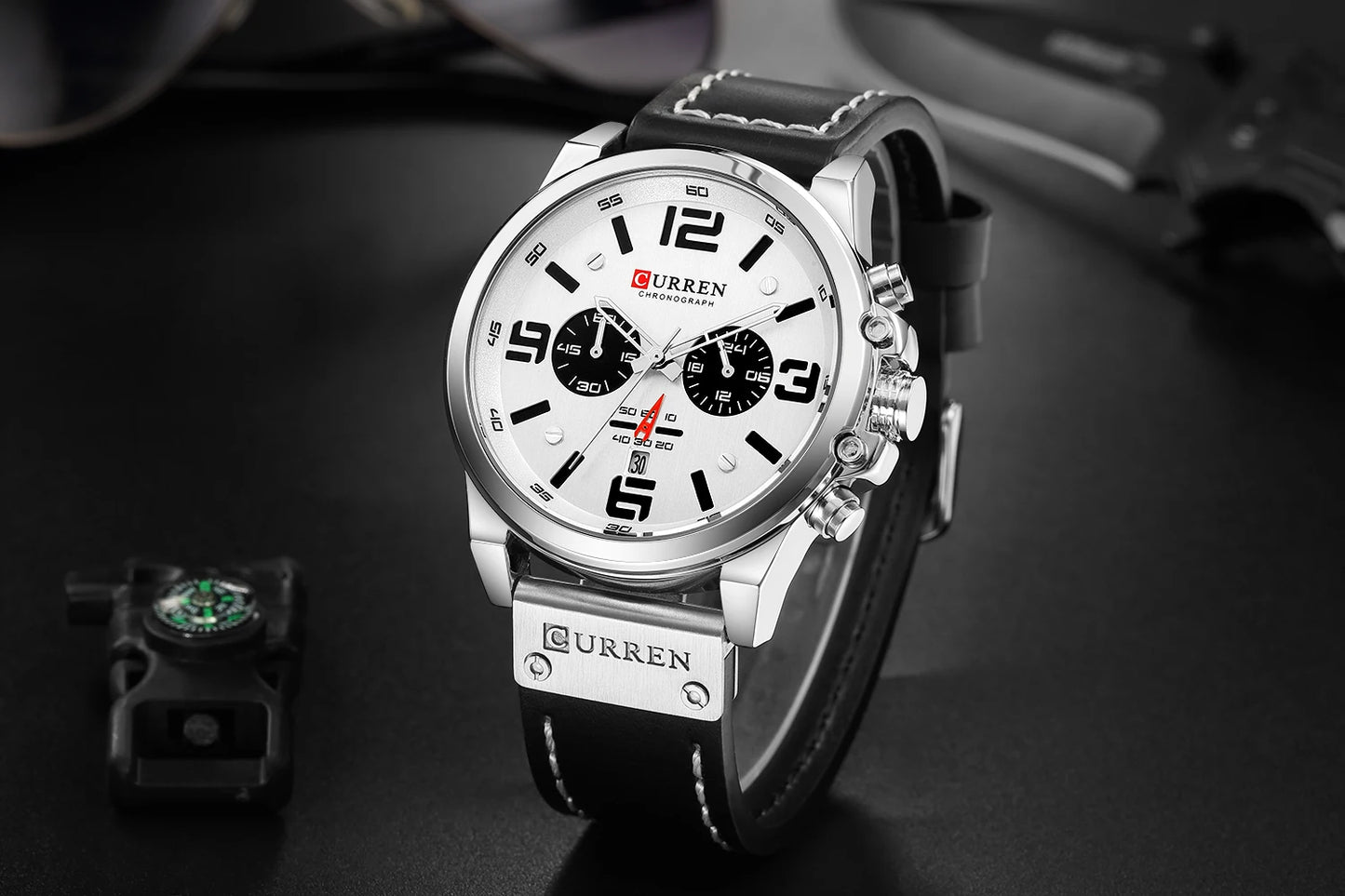 Curren 8314 Men Watch Business Leather Quartz Waterproof Six Needle Date Casual Fashion Luxury Relogio Masculino