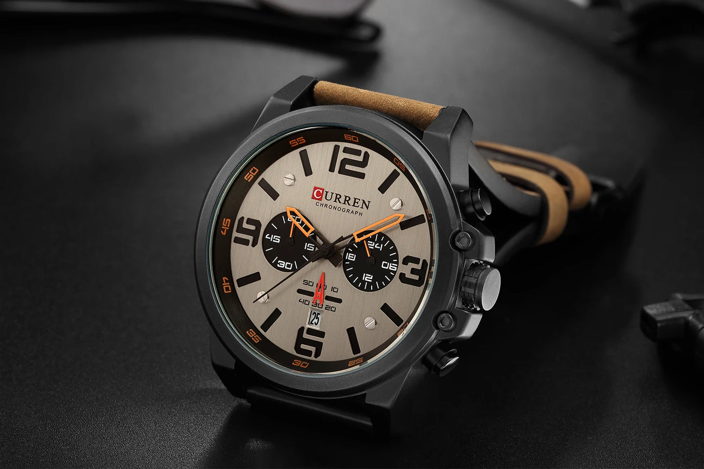 Curren 8314 Men Watch Business Leather Quartz Waterproof Six Needle Date Casual Fashion Luxury Relogio Masculino