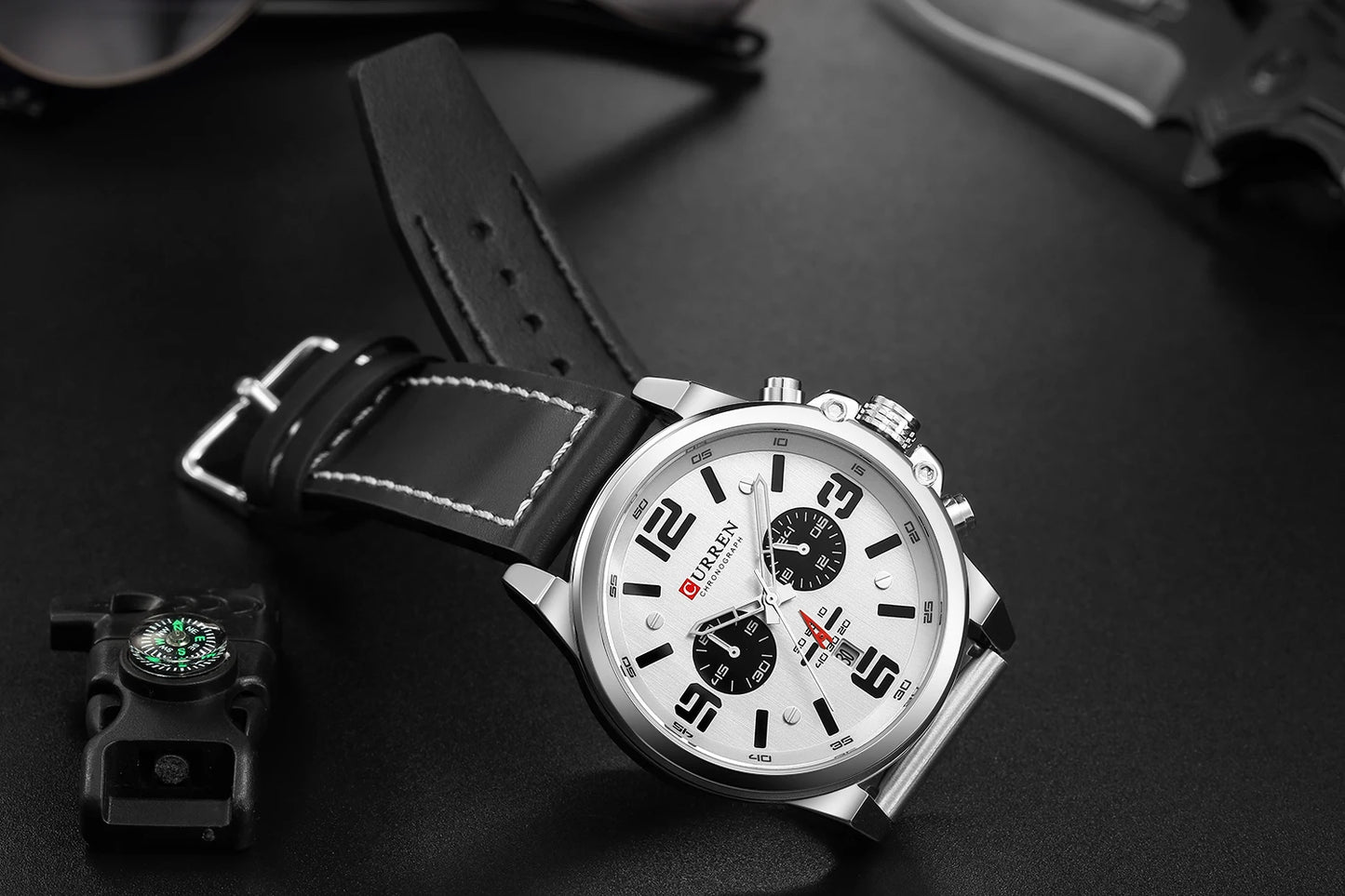 Curren 8314 Men Watch Business Leather Quartz Waterproof Six Needle Date Casual Fashion Luxury Relogio Masculino