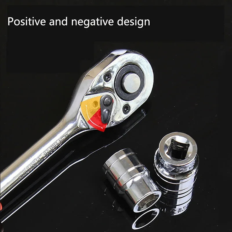 1/4'' 3/8'' 1/2'' Socket Wrench Set Extension Rod Multi-function Ratchet Spanner Set Car Motorcycle Repair Hand Tool Set