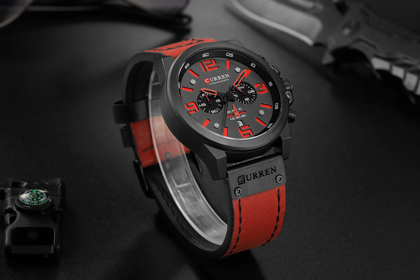 Curren 8314 Men Watch Business Leather Quartz Waterproof Six Needle Date Casual Fashion Luxury Relogio Masculino