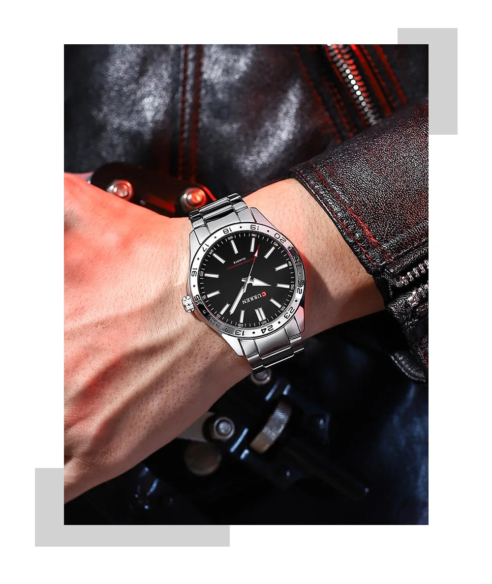 CURREN Men Fashion Ultra Thin Watches Simple Men Business Stainless Steel Quartz Watch Casual Watch For Man Relogio Masculino