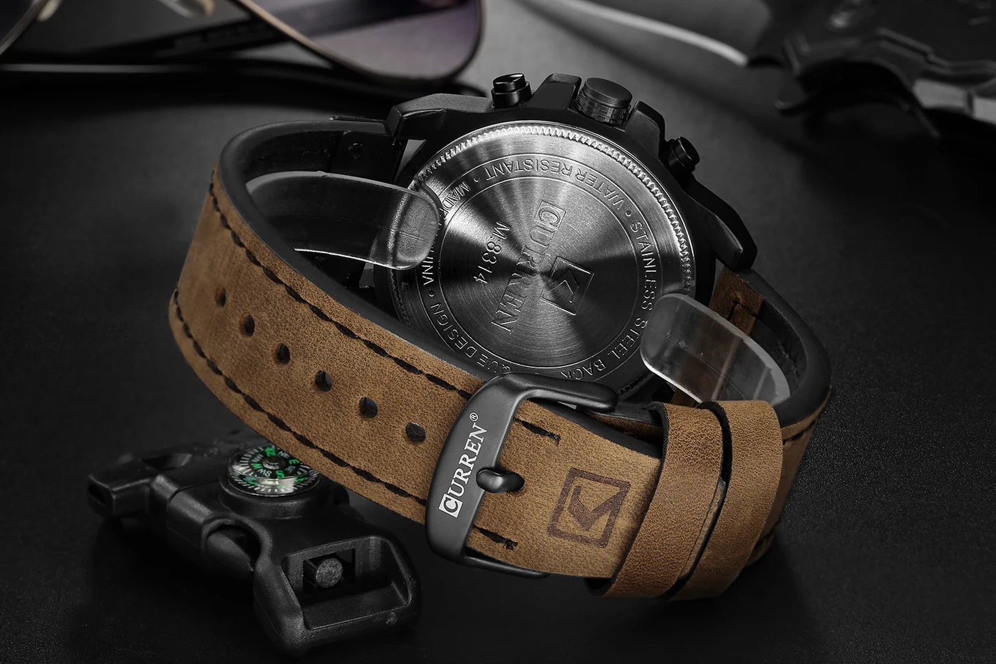 Curren 8314 Men Watch Business Leather Quartz Waterproof Six Needle Date Casual Fashion Luxury Relogio Masculino