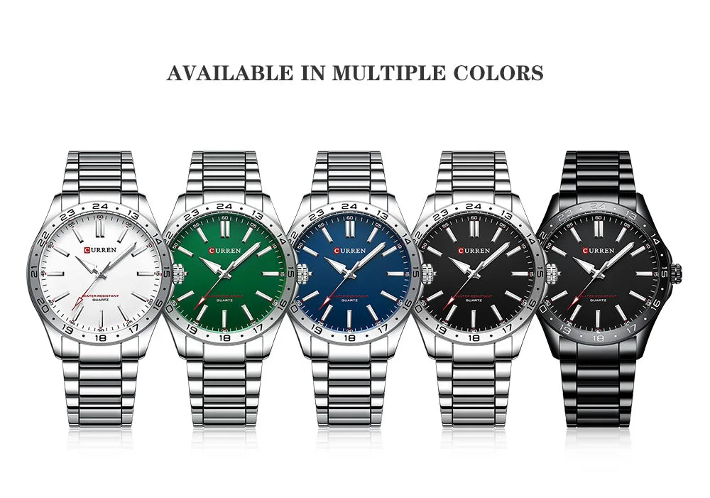 CURREN Men Fashion Ultra Thin Watches Simple Men Business Stainless Steel Quartz Watch Casual Watch For Man Relogio Masculino