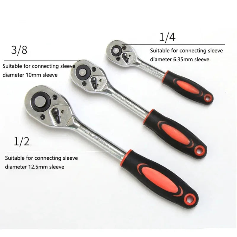 1/4'' 3/8'' 1/2'' Socket Wrench Set Extension Rod Multi-function Ratchet Spanner Set Car Motorcycle Repair Hand Tool Set