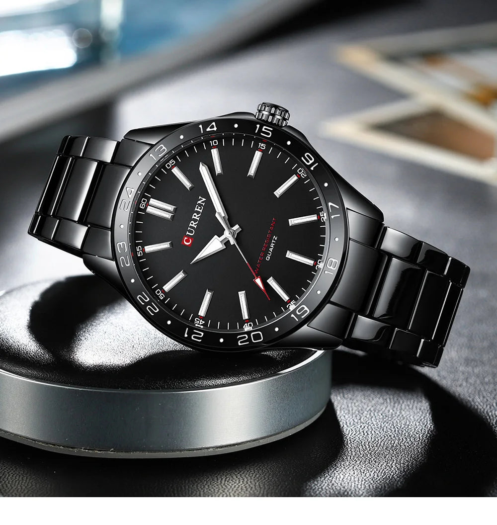 CURREN Men Fashion Ultra Thin Watches Simple Men Business Stainless Steel Quartz Watch Casual Watch For Man Relogio Masculino