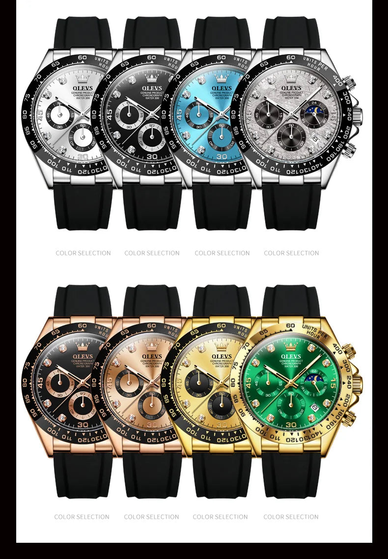 OLEVS Luxury Men Watch Quartz Man Watches Waterproof Luminous Top Brand Watch for Men Date Chronograph Sport Wristwatch