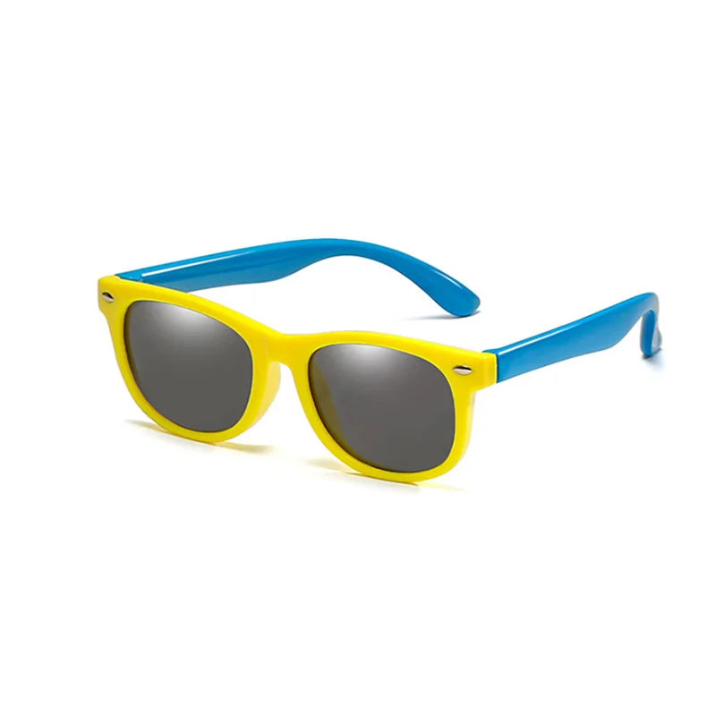 Polarized Kids Sunglasses TR90 Silicone Gel Frame Classic Square Children Sun Glasses Girls Boys Multi Color Baby Goggles UV400