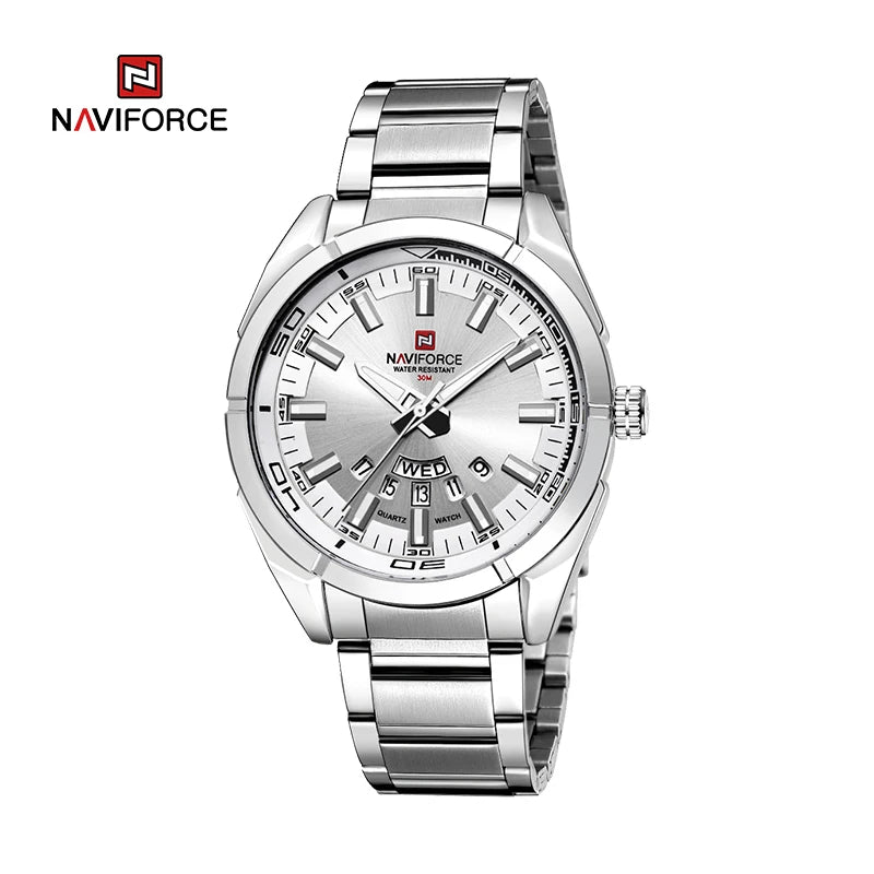 NAVIFORCE Classic Casual Watch for Men Stainless teel Sport Waterproof Male Watches Quartz Date Display Clock Relogio Masculino