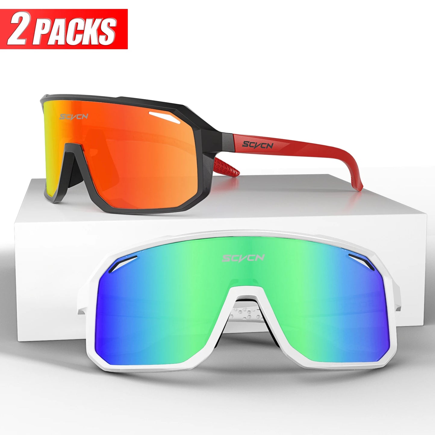 SCVCN Sports Men UV400 Sunglasses Cycling Glasses Runing Cycl Camp Bike Eyewear MTB Outdoor Goggles Bicycle Women Hunting