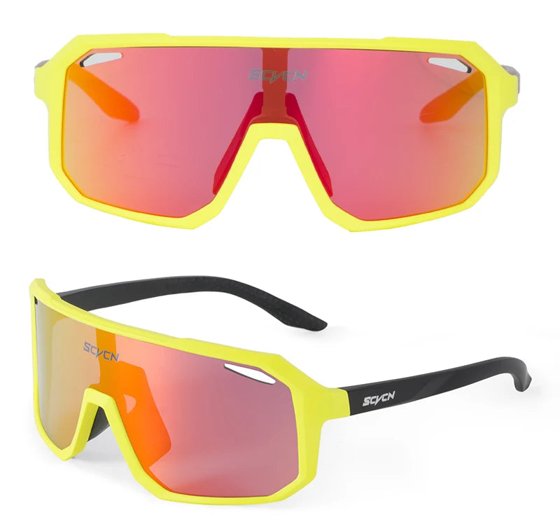 SCVCN Sports Men UV400 Sunglasses Cycling Glasses Runing Cycl Camp Bike Eyewear MTB Outdoor Goggles Bicycle Women Hunting