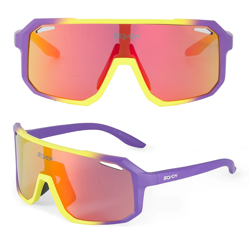 SCVCN Sports Men UV400 Sunglasses Cycling Glasses Runing Cycl Camp Bike Eyewear MTB Outdoor Goggles Bicycle Women Hunting
