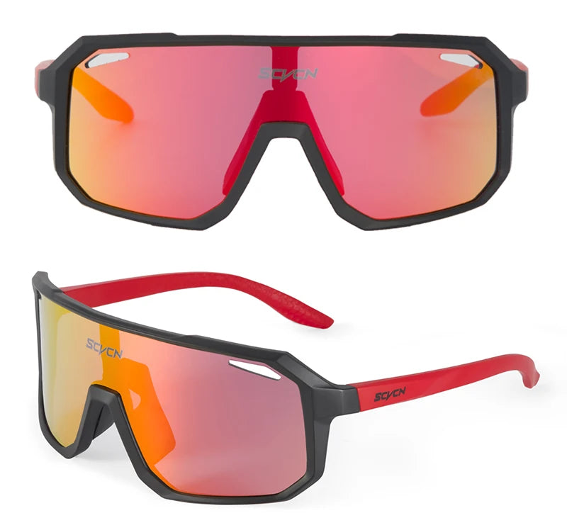 SCVCN Sports Men UV400 Sunglasses Cycling Glasses Runing Cycl Camp Bike Eyewear MTB Outdoor Goggles Bicycle Women Hunting
