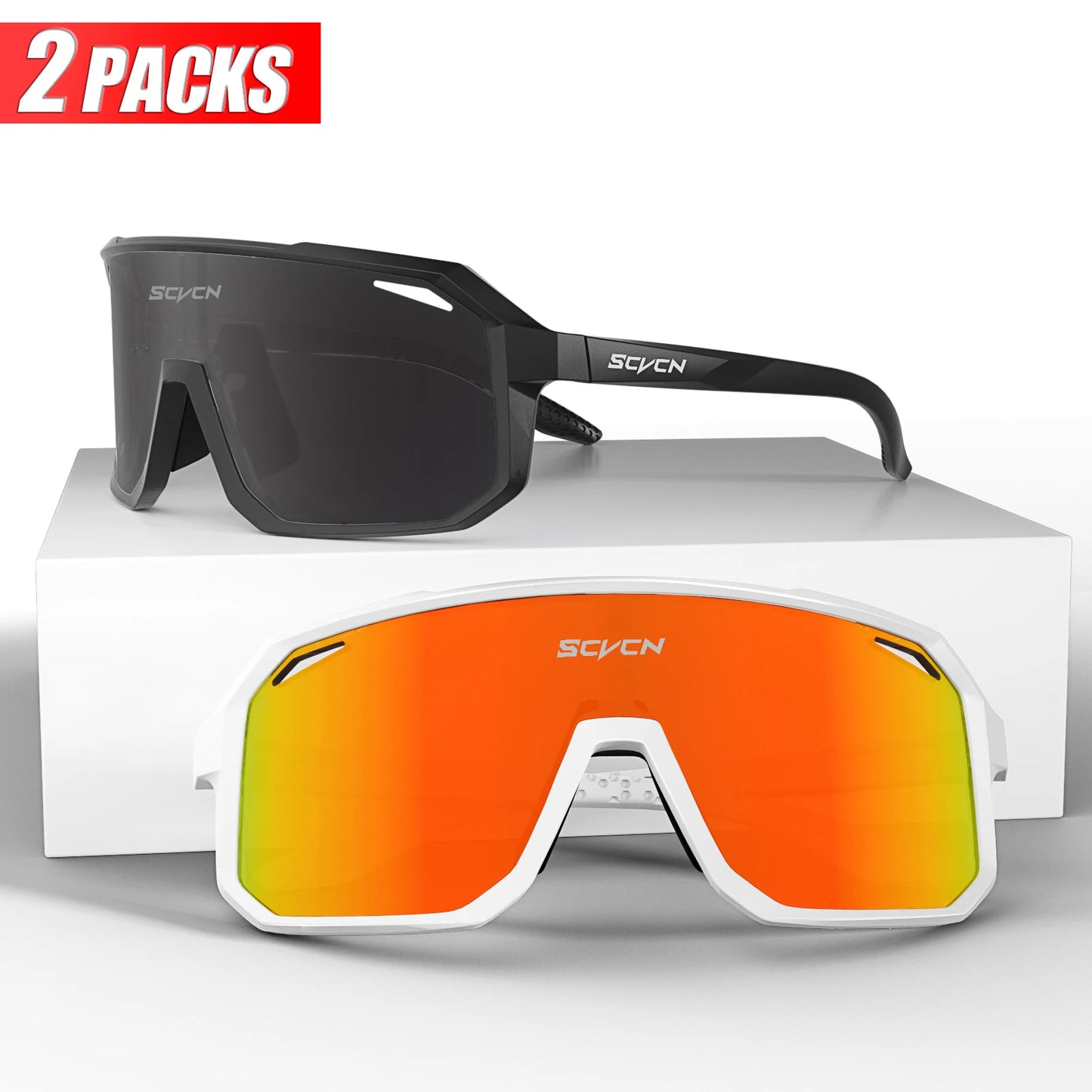 SCVCN Sports Men UV400 Sunglasses Cycling Glasses Runing Cycl Camp Bike Eyewear MTB Outdoor Goggles Bicycle Women Hunting