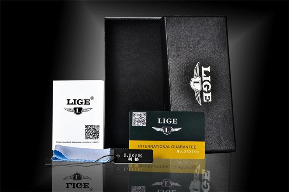 LIGE 2024 New Business Silicone Mens Watches Top Brand Luxury Quartz Watch For Men Waterproof Sport Big Dial Military Wristwatch