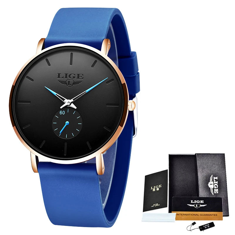 LIGE 2023 New Fashion Sports Mens Watches Top Brand Luxury Waterproof Simple Ultra-Thin Watch Men Quartz Clock Relogio Masculino