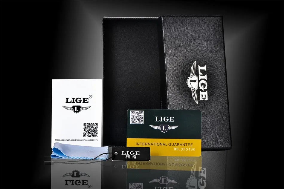 2024 LIGE Men Watch Fashion Quartz Watch Mens Top Brand Luxury All Steel Business Waterproof Sport Watch Relogio Masculino+BOX