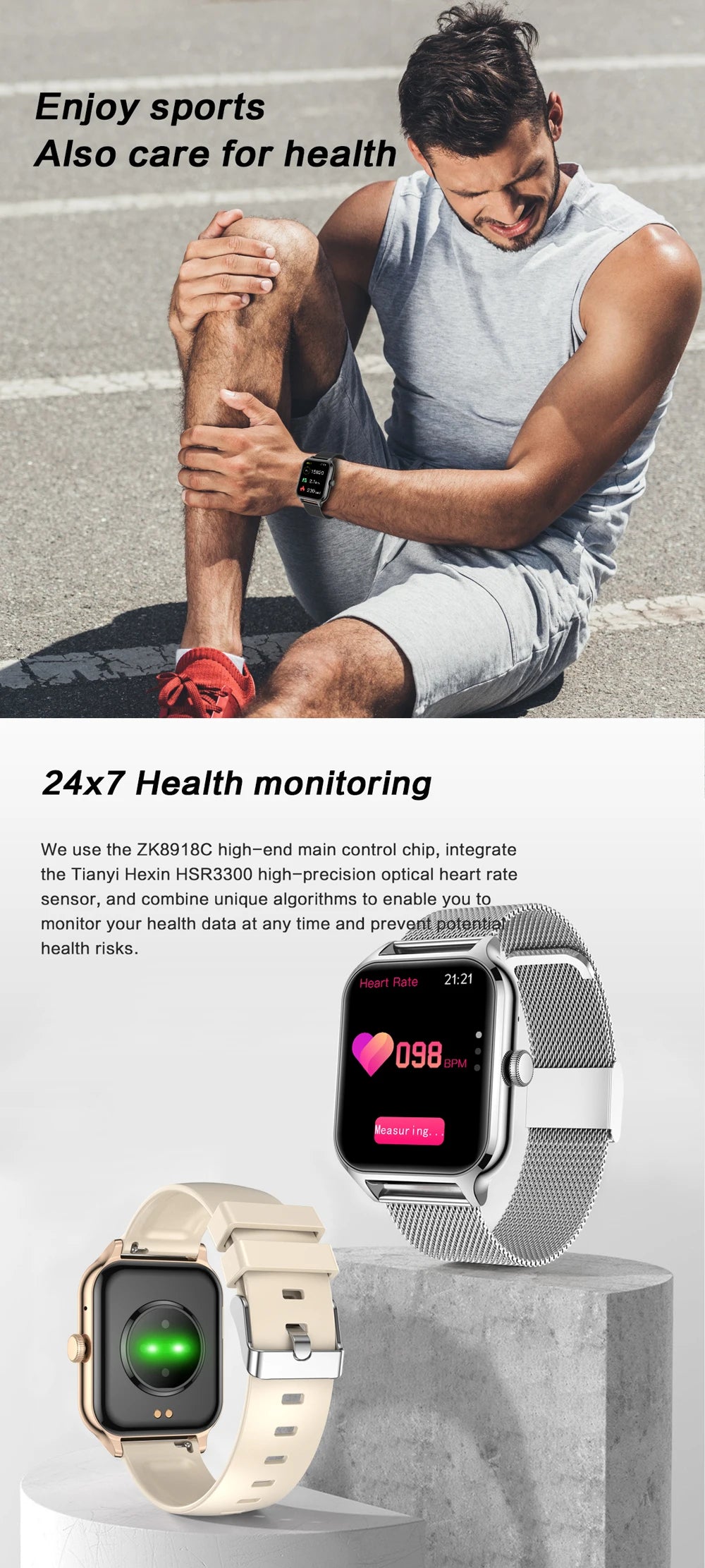 Smart Watch GTS Men Women 1.77 Full Touch Screen Sports Fitness Watch Bluetooth Call Android Phone Digital Multidial Smartwatch