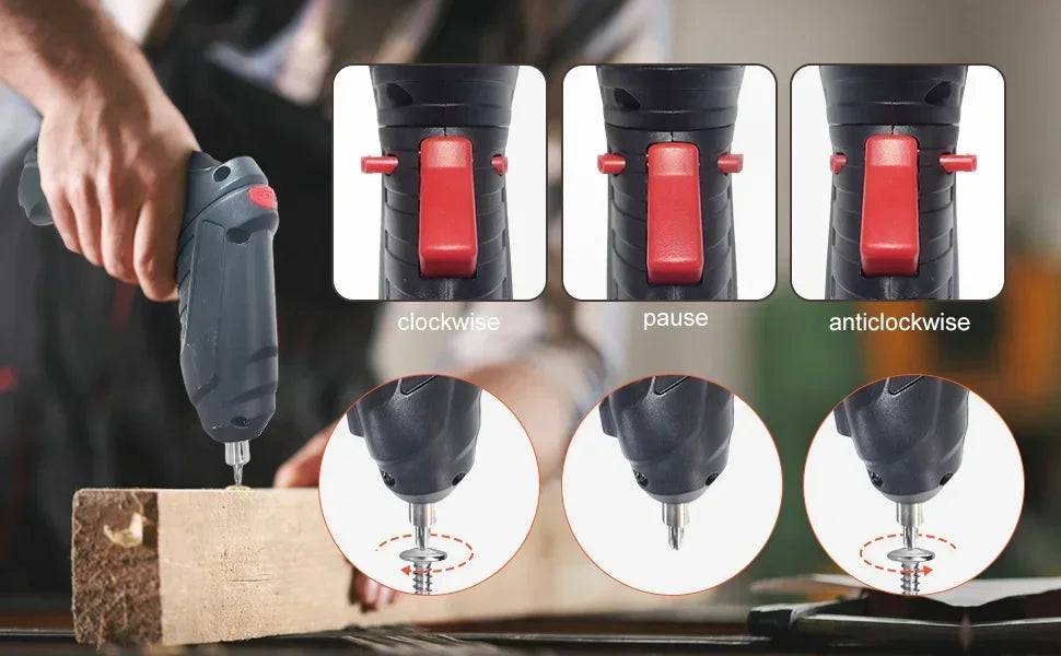 47pcs Electric Screwdriver Cordless Electric Kit Household Small Electric Drill Driver Front LED Light Easy For Small Home Tools