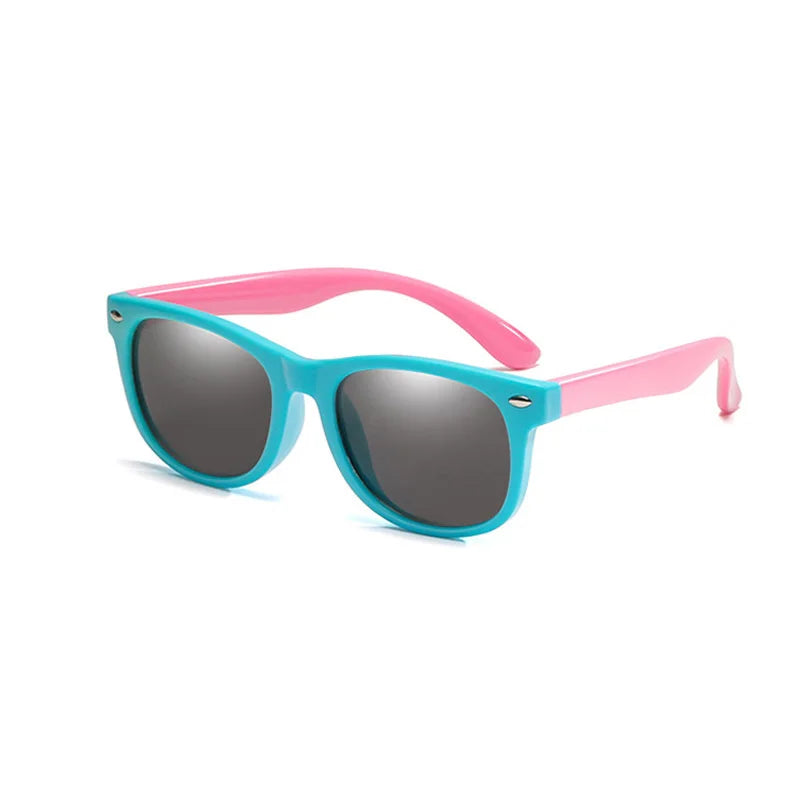Polarized Kids Sunglasses TR90 Silicone Gel Frame Classic Square Children Sun Glasses Girls Boys Multi Color Baby Goggles UV400