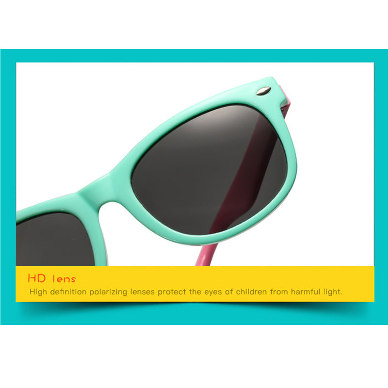 Polarized Kids Sunglasses TR90 Silicone Gel Frame Classic Square Children Sun Glasses Girls Boys Multi Color Baby Goggles UV400
