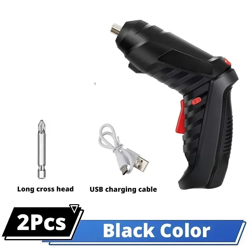 47pcs Electric Screwdriver Cordless Electric Kit Household Small Electric Drill Driver Front LED Light Easy For Small Home Tools