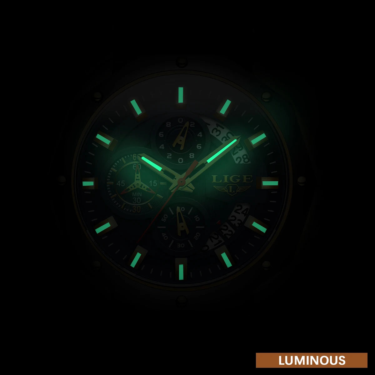 2024 LIGE New Fashion Mens Watches Top Brand Luxury Silicone Sport Watch Men Quartz Date Clock Waterproof Wristwatch Chronograph
