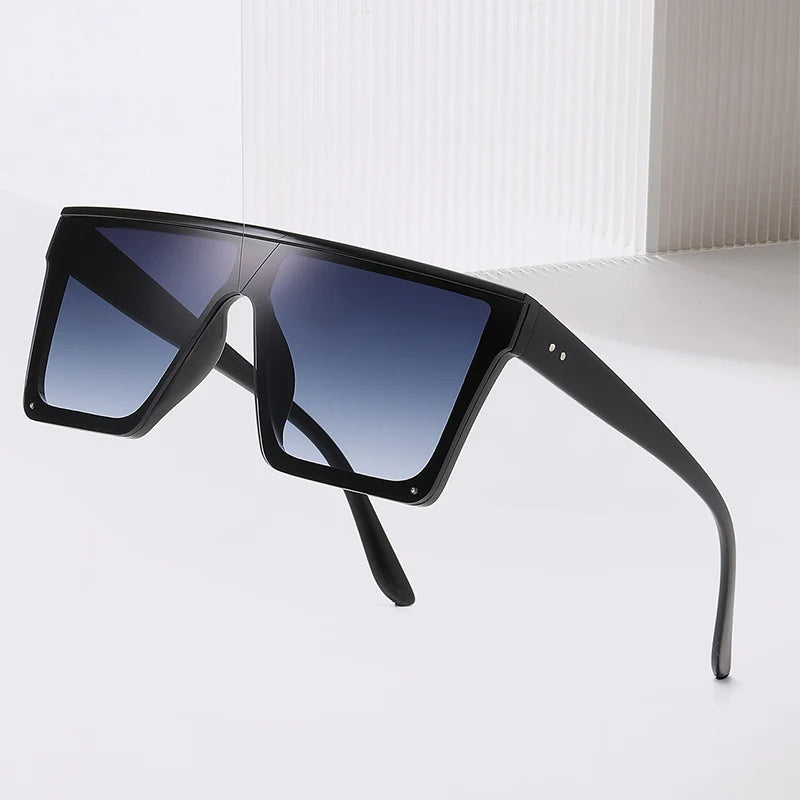 New Large-frame One-piece Sunglasses, European And American Fashionable Square Frame Sunglasses For Women, Colorful Glasses