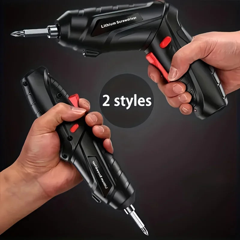 47pcs Electric Screwdriver Cordless Electric Kit Household Small Electric Drill Driver Front LED Light Easy For Small Home Tools