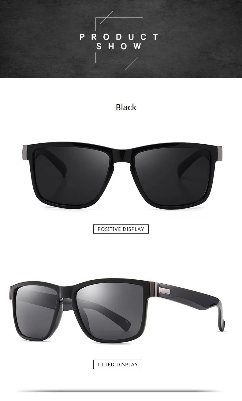 Fashionable Men Women Polarized Sunglasses Luxury Brand Designer Sun Glasses Vintage Square Driving Fishing UV400 Man Eyewear