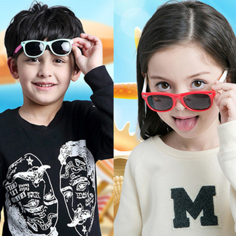 Polarized Kids Sunglasses TR90 Silicone Gel Frame Classic Square Children Sun Glasses Girls Boys Multi Color Baby Goggles UV400