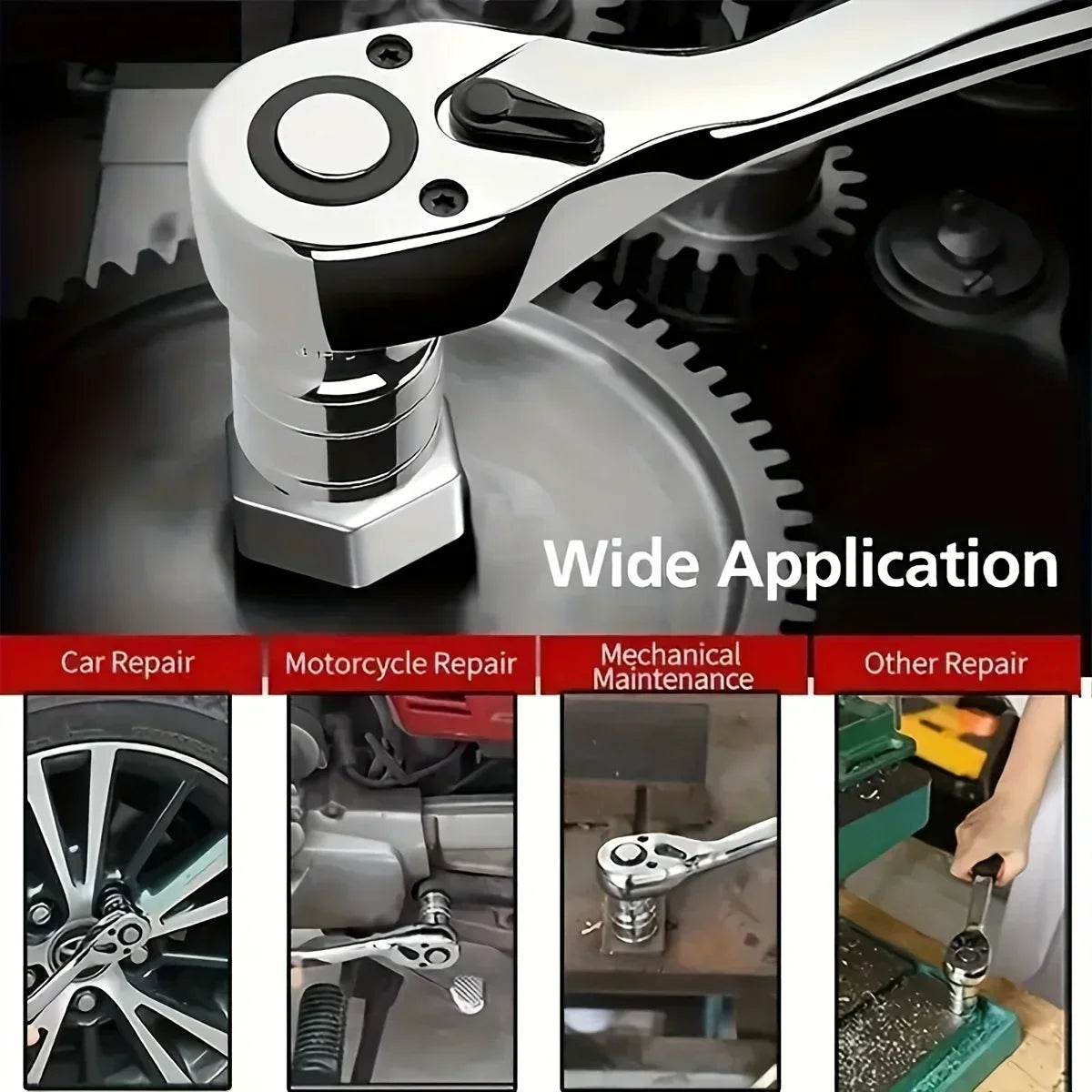 Ratchet Socket Wrench Set 1/4 3/8 1/2 Combination Motorcycle Car Repair Hand Tools Spanner Sleeves Head Auto Repairing Kit