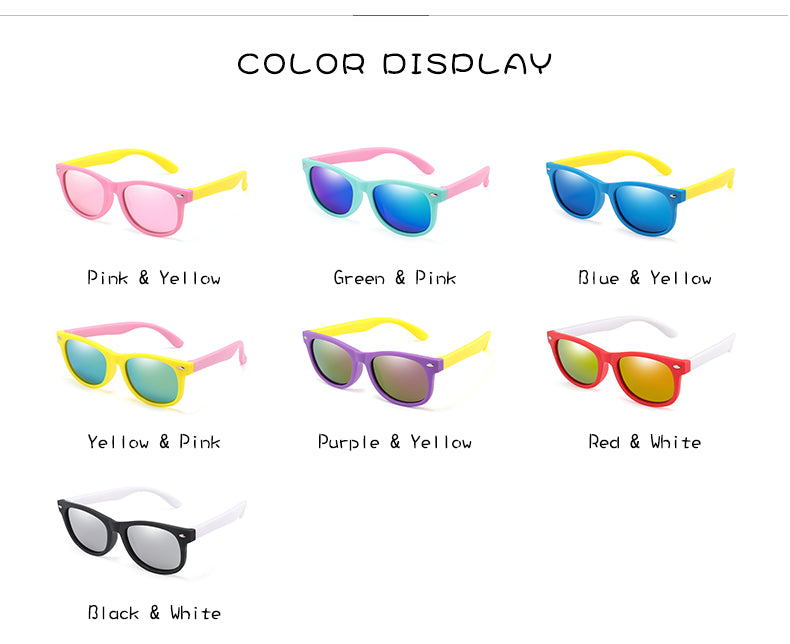 RUISIMO Fashion Kids Sunglasses Children Polarized Sun Glasses Boys Girls Glasses Silicone Safety Baby Shades UV400 Eyewear