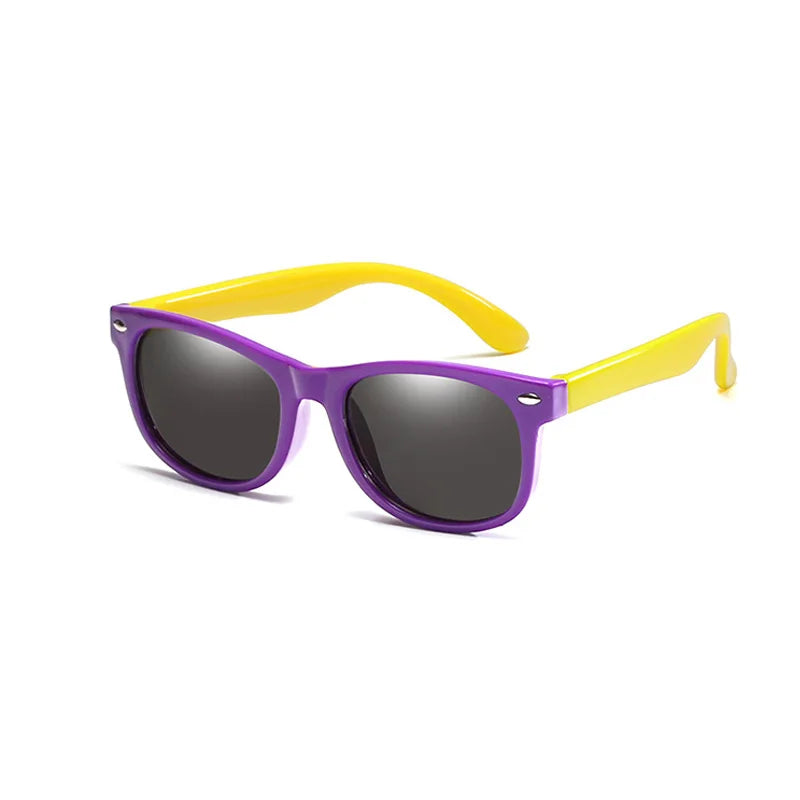 Polarized Kids Sunglasses TR90 Silicone Gel Frame Classic Square Children Sun Glasses Girls Boys Multi Color Baby Goggles UV400