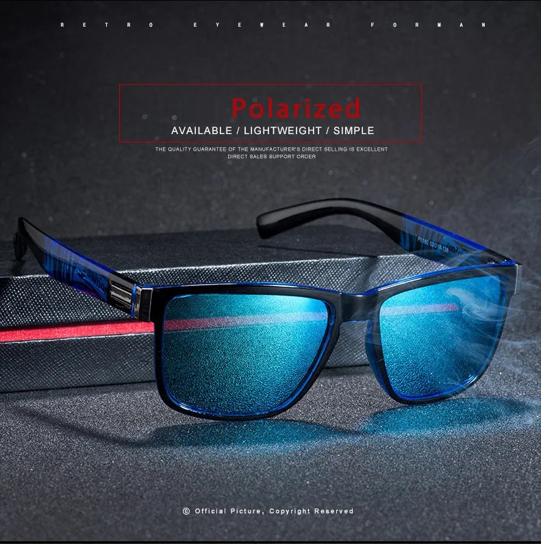 Fashionable Men Women Polarized Sunglasses Luxury Brand Designer Sun Glasses Vintage Square Driving Fishing UV400 Man Eyewear