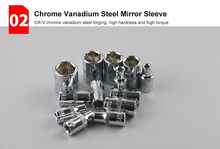 46/53 Piece/Set 1/4-Inch Socket Set Car Repair Tool Ratchet Torque Wrench Combo Auto Repairing Tool Set NEW Car Repair Tool Kit